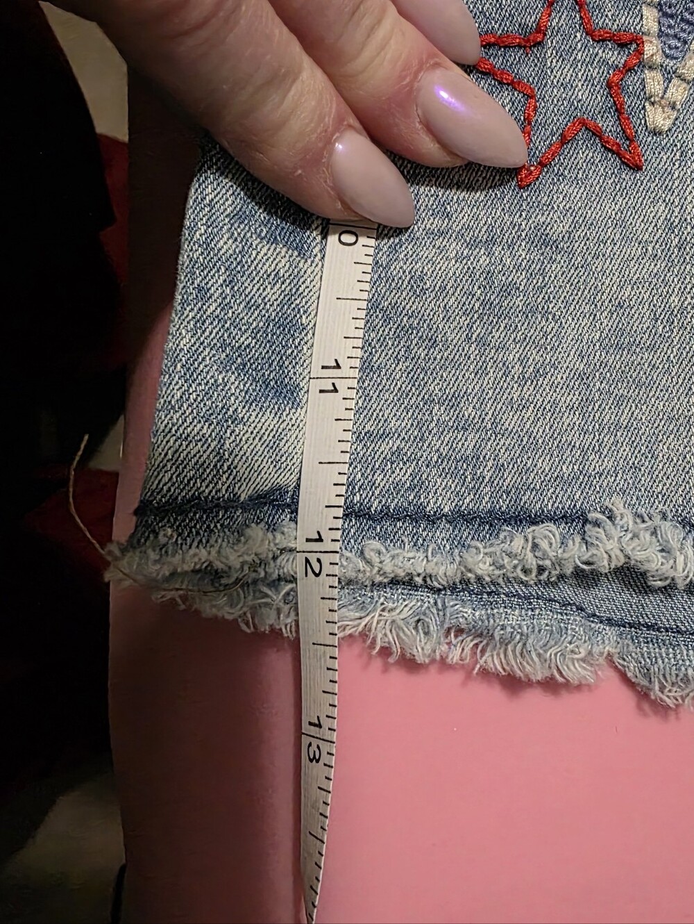 Cat & Jack Light Blue Denim Star Embroidered Shorts - Picture 5 of 6